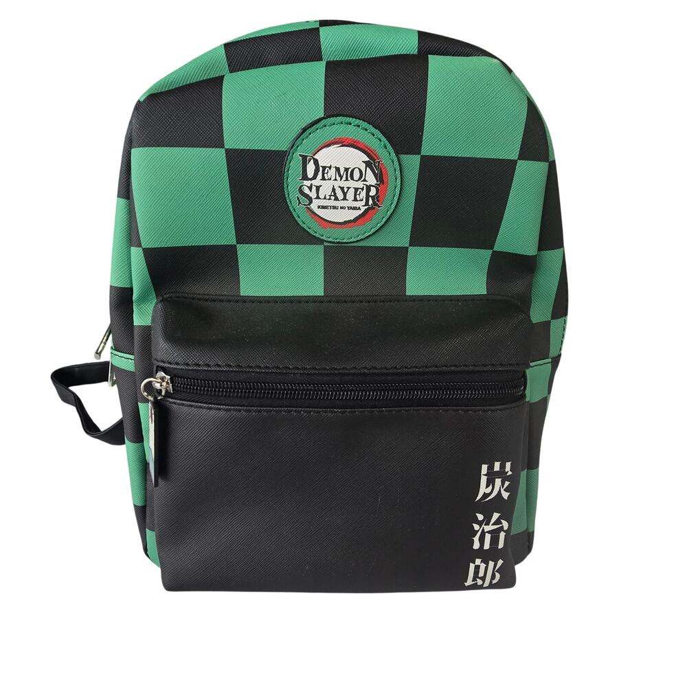Demon Slayer Tanjiro Cosplay Mini grn/blk Backpack Aniplex Kimetsu No Yaiba/EUC